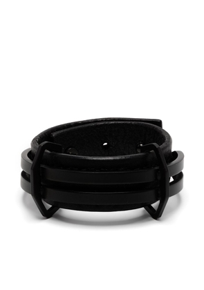 Julius triple-band leather bracelet - Black