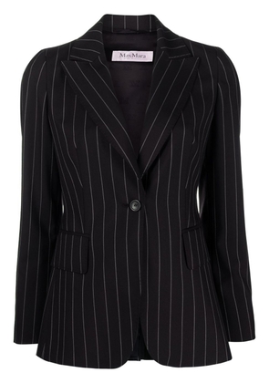 Max Mara single-breasted pinstripe blazer - Black