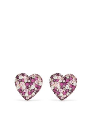 APM Monaco heart-motif crystal-embellished earrings - Silver