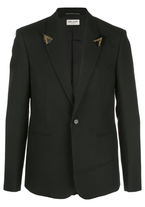 Saint Laurent beaded fitted blazer - Black