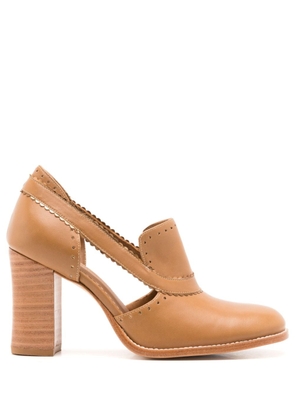 Sarah Chofakian Georges 75mm leather pumps - Brown