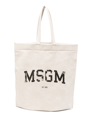MSGM logo-print tote bag - White