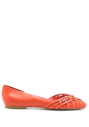 Sarah Chofakian Victoria leather ballerina shoes - Orange