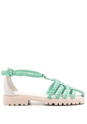 Sarah Chofakian Flanner caged braided sandals - Green