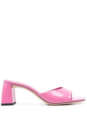 BY FAR Michele 70mm patent-leather mules - Pink
