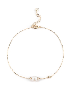 Mateo 14kt yellow gold diamond pearl chain bracelet