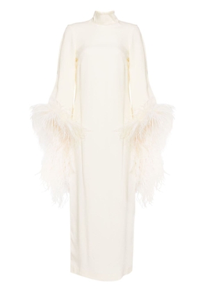 Taller Marmo Feather sleeve midi-dress - Neutrals