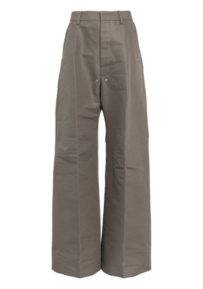 Rick Owens pressed-crease cotton wide-leg trousers - Grey