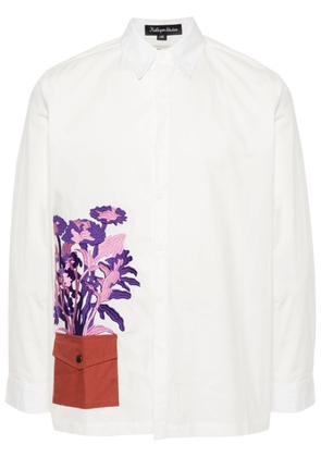 KidSuper floral-vase embroidered shirt - White