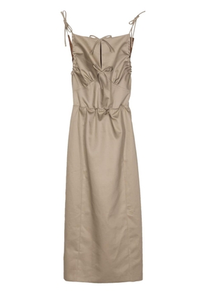 MERYLL ROGGE panelled cotton midi dress - Brown