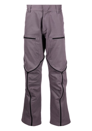 Olly Shinder contrasting zip-trim trousers - Purple