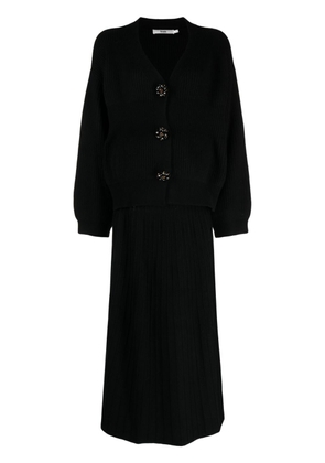 b+ab buttoned flared skirt suit - Black
