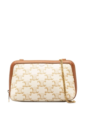 Céline Pre-Owned 2022 Triomphe Clutch On Chain crossbody bag - White