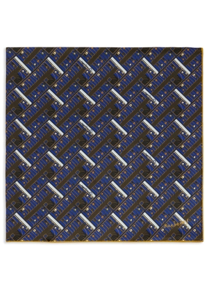 Burberry geometric-print silk scarf - Blue