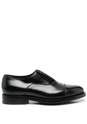 Santoni almond-toe leather derby shoes - Black