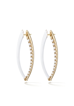 Melissa Kaye 18kt yellow gold and diamond Cristina hoop earrings