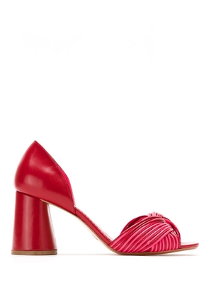 Sarah Chofakian neon leather pumps - Red