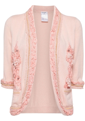 CHANEL Pre-Owned 2000s appliquée detailing cashmere cardigan - Pink