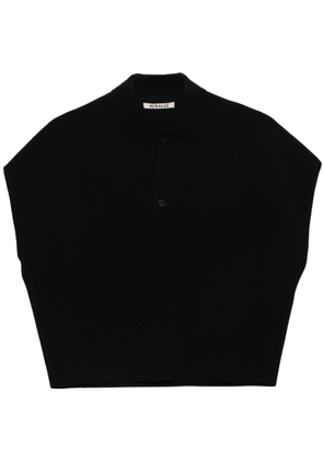 Auralee ribbed-knit polo shirt - Black