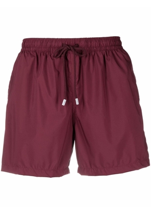 Fedeli flap-pocket drawstring-waist swim shorts - Red