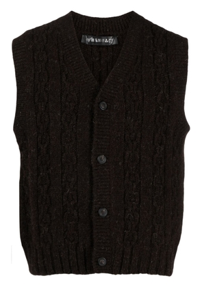 OUR LEGACY V-neck wool cable-knit vest - Brown