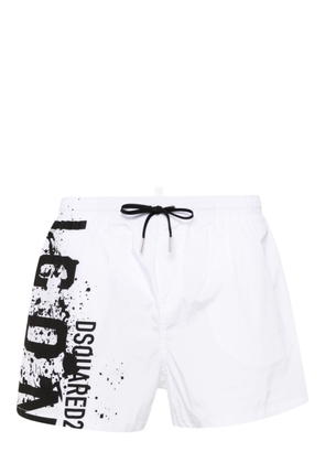 DSQUARED2 Icon Splash swim shorts - White
