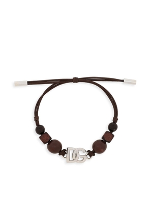 Dolce & Gabbana DG-logo cord bracelet - Brown