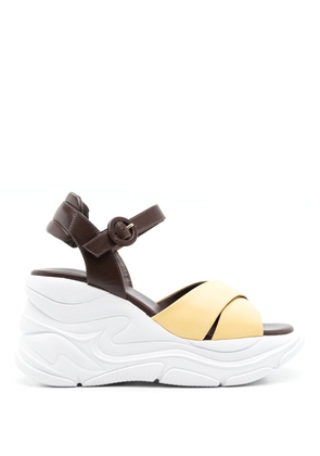 Sarah Chofakian Comfort platform leather sandals - Brown