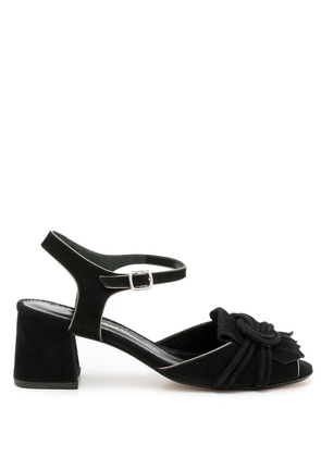 Sarah Chofakian Antonieta fringe-flap sandals - Black