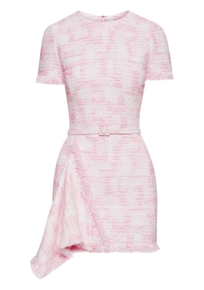 Oscar de la Renta textured tweed draped minidress - Pink