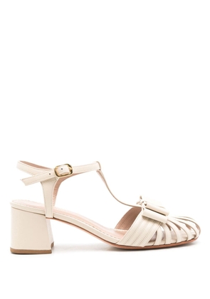 Sarah Chofakian Marly caged leather sandals - Neutrals