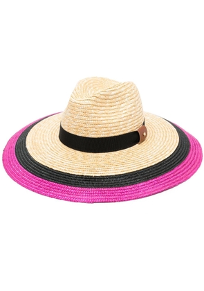 Lorena Antoniazzi ribbon-band interwoven beach hat - Neutrals