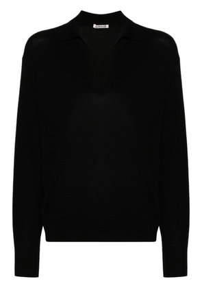 Auralee V-neck cashmere silk jumper - Black
