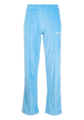 Sporty & Rich towelling-finish logo-embroidered track pants - Blue