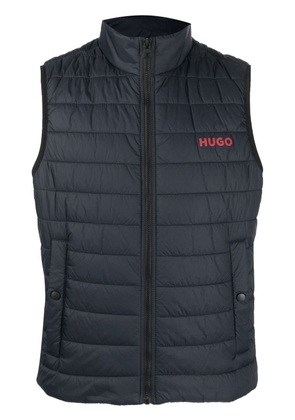 HUGO logo-printed padded gilet - Blue