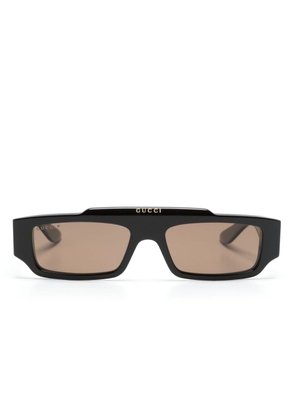 Gucci Eyewear logo-print rectangle-frame sunglasses - Black