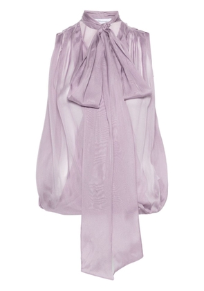 Blumarine scarf-detailing silk blouse - Purple