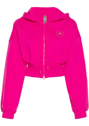 adidas by Stella McCartney logo-print cropped hoodie - Pink