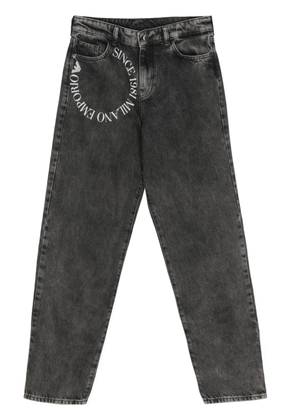 Emporio Armani logo-print slim-fit jeans - Black