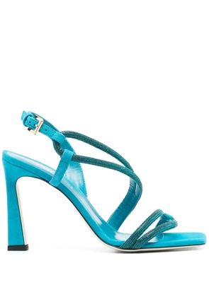 Pollini 95mm crystal-embellished sandals - Blue
