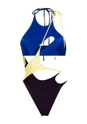 The Attico cut-out asymmetric swimsuit - Blue