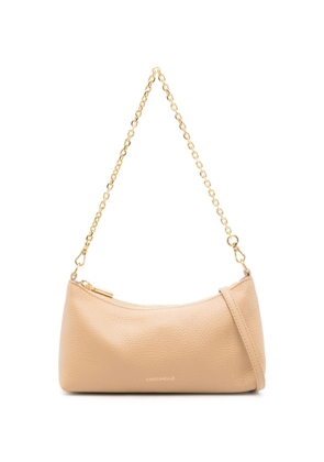 Coccinelle pebbled leather shoulder bag - Neutrals