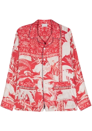 Pierre-Louis Mascia floral-print silk shirt - Red