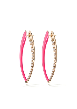 Melissa Kaye 18kt yellow gold and diamond Cristina large hoop earrings - Pink