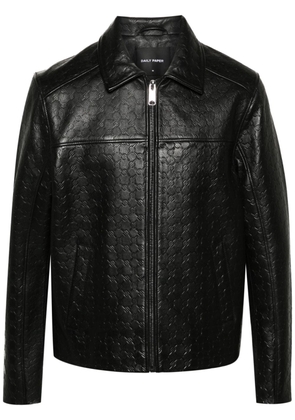 Daily Paper Silence Monogram leather jacket - Black