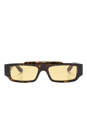 Gucci Eyewear tortoiseshell rectangle-frame sunglasses - Brown