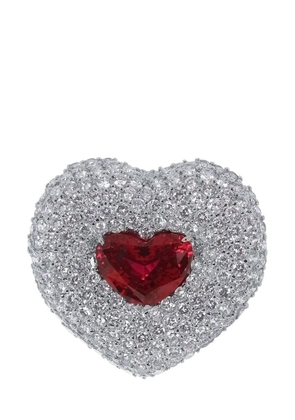 Fantasia by Deserio heart brooch - Red