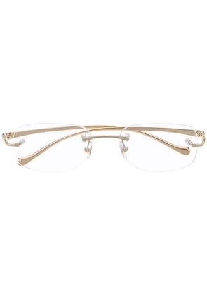 Cartier Eyewear Panthère rectangular frame glasses - Gold