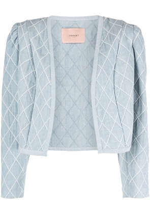 TWINSET embroidered-design cropped jacket - Blue