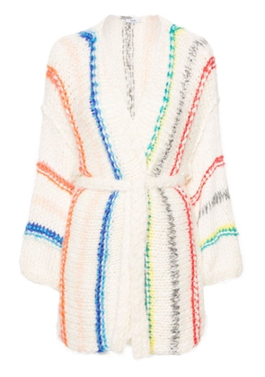 Maiami belted silk cardigan - White